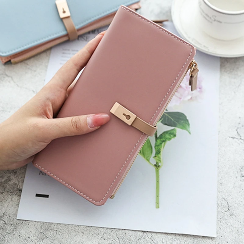 

Long Women's Wallet Female Purses Coin Purse Card Holder Wallets Pu Leather Clutch Money Bag G5AE