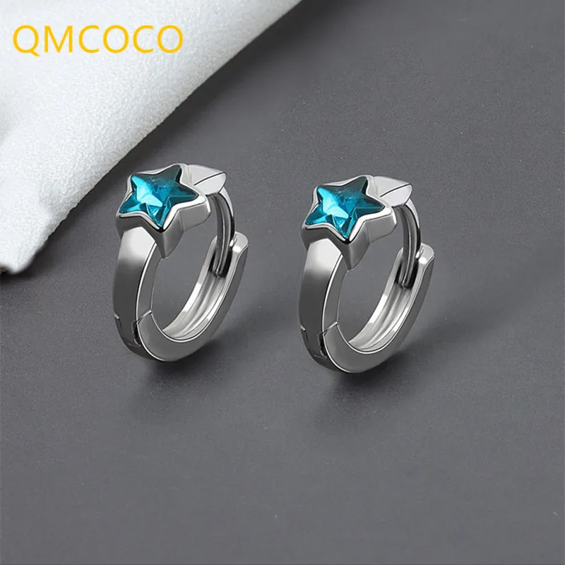 Женские серьги из серебра 925 пробы с пятиконечной звездой|Серьги-кольца| |