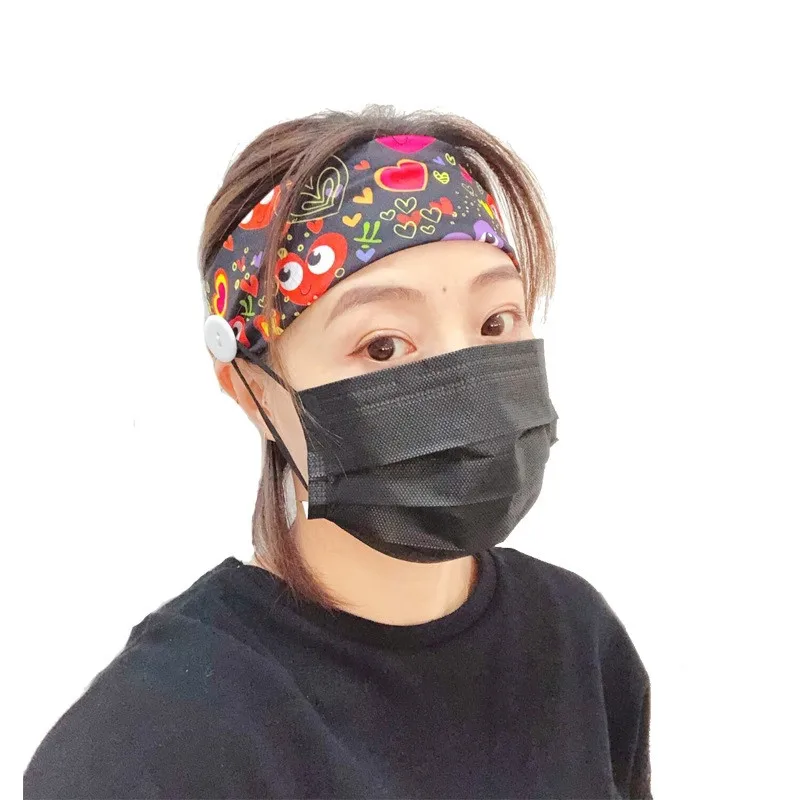 Популярная мультяшная маска Ins Спортивная маска-повязка на голову с пуговицами и