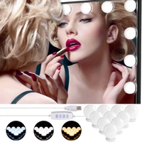 5v led makeup mirror light bulb hollywood vanity lights stepless dimmable wall lamp 10 bulbs kit for dressing table mirror lamp