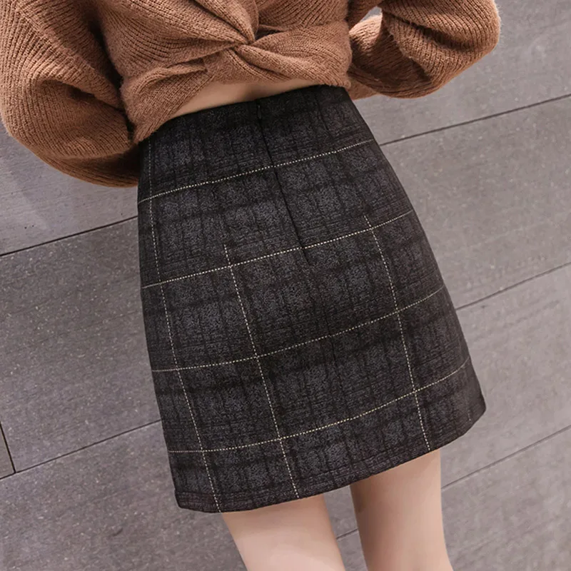 Юбки faldas saias jupe mujer женские femme осень зима moda 2019 уличная накидка клетчатые шорты