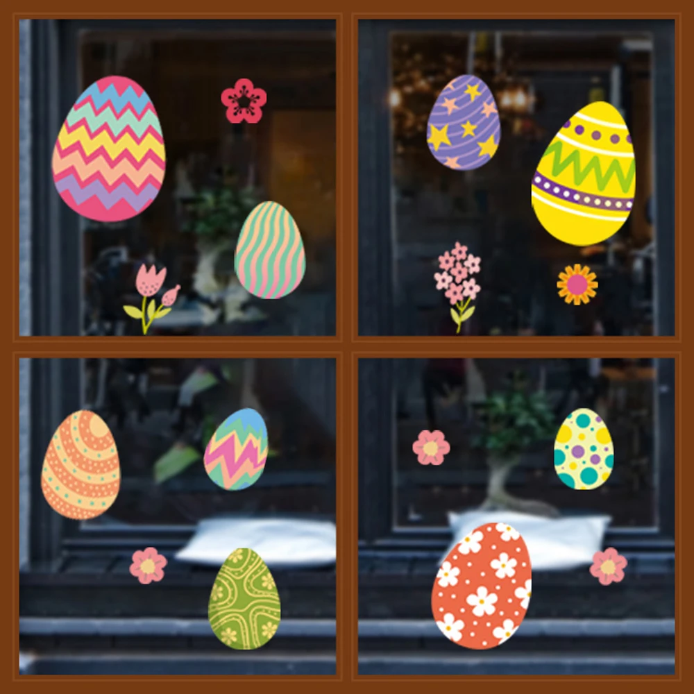 

1/2/4/9PCS PVC Beautiful Easter Jigsaw Home Decoration Accessories Glass Home Puzzle Stickers Economic Door Wall Windows