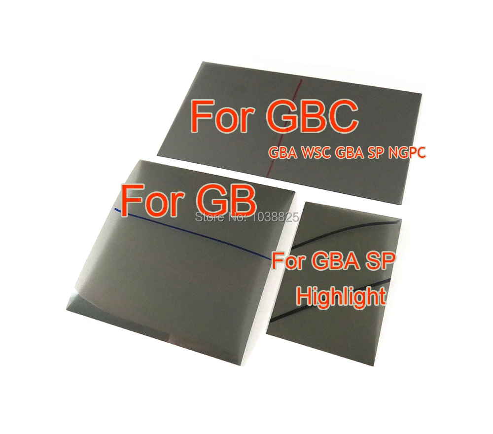 10 шт. поляризационный фильтрующая пленка лист для Gamboy GB GBA SP Highlight GBC WSC NGPC экран с