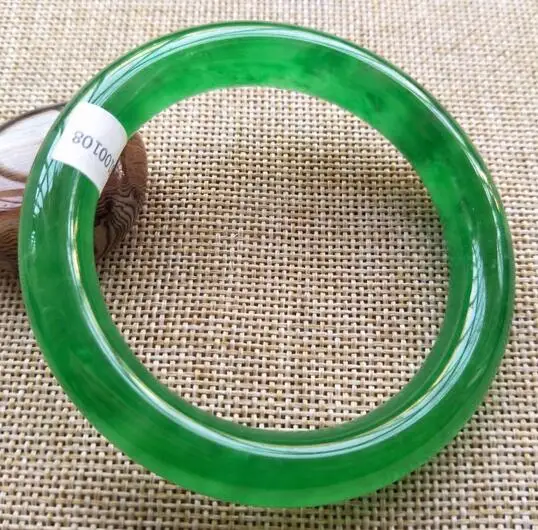 Дорогой Сертифицированный браслет из натурального светло зеленого нефрита