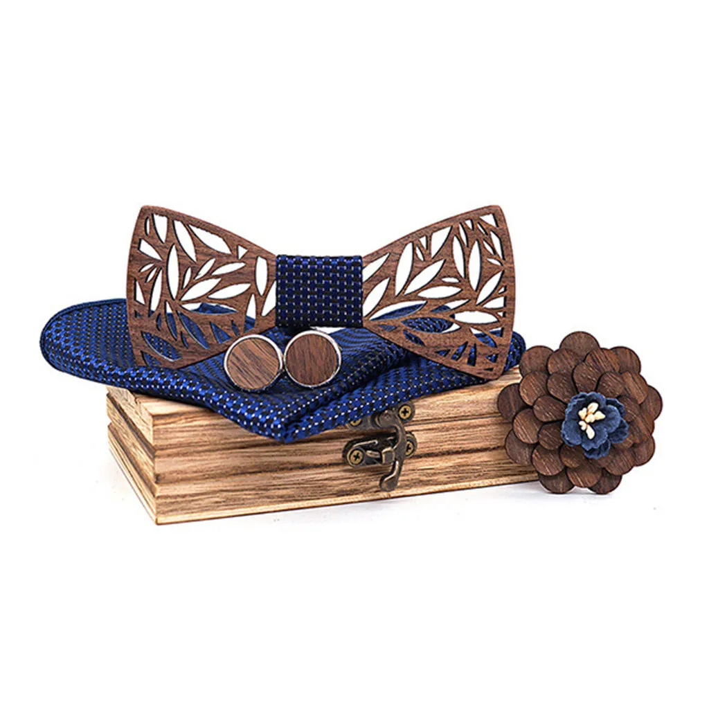 Blue JAYCOSIN галстук-бабочка модный деревянный галстук-бабочка галстук corbata boda corbatas галстуки для мужчин галстук-бабочка casamento комплекты носовых платков - Цвет: Blue