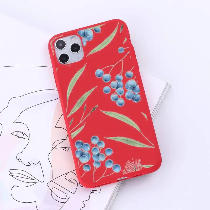 

Watercolor plants with flowers Phone Case Candy Color for iPhone 6 7 8 11 12 s mini pro X XS XR MAX Plus