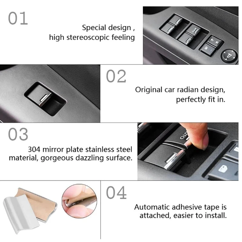 7 шт. переключатель двери окна кнопки подъема крышки отделки для Honda Civic CRV CR V Vezel