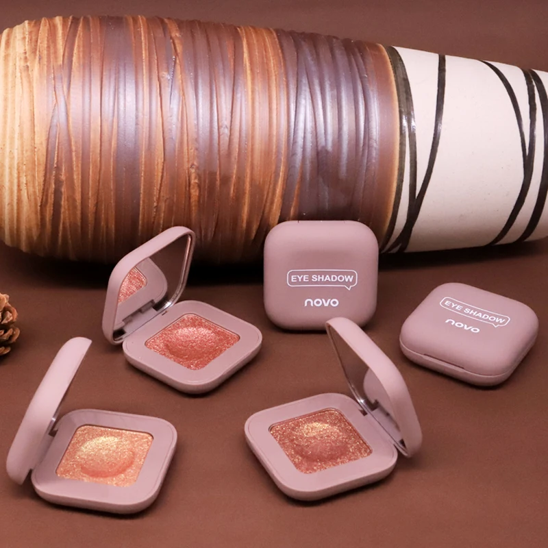 Тени для век цвета металлик одноцветные золотистые/коричневые мерцающие