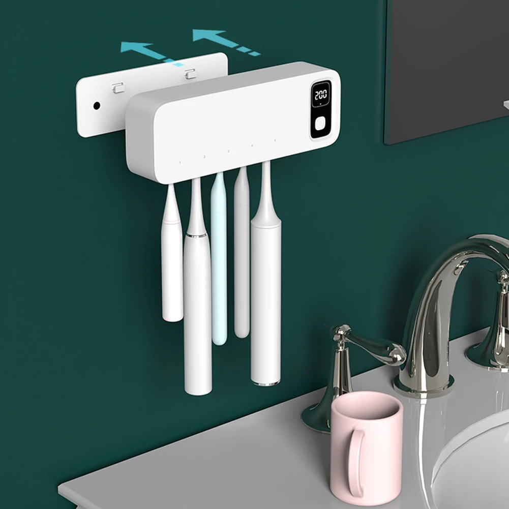 

Toothbrush Sanitizer Bathroom Wall Mounted Toothbrush Organizer for Family Use Wall Mounted Toothpaste Sanitizer for Bathroom