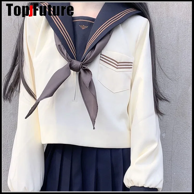 Костюм-тройка Униформа JK весна-лето костюм моряка кремового цвета в японском