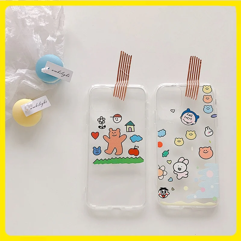 Korean phone case cartoon bear for iphone 11 Pro Max xs max xr x cover 6 6s 7 8 plus funda Charlie soft silicone tpu |