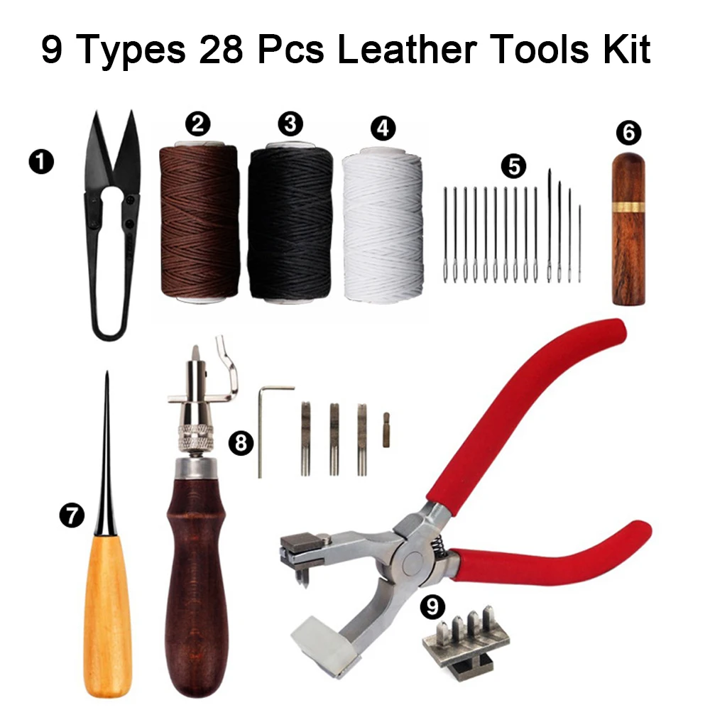 Набор инструментов для кожевенного ремесла ручка шитья Кожевенная игла Cobbler
