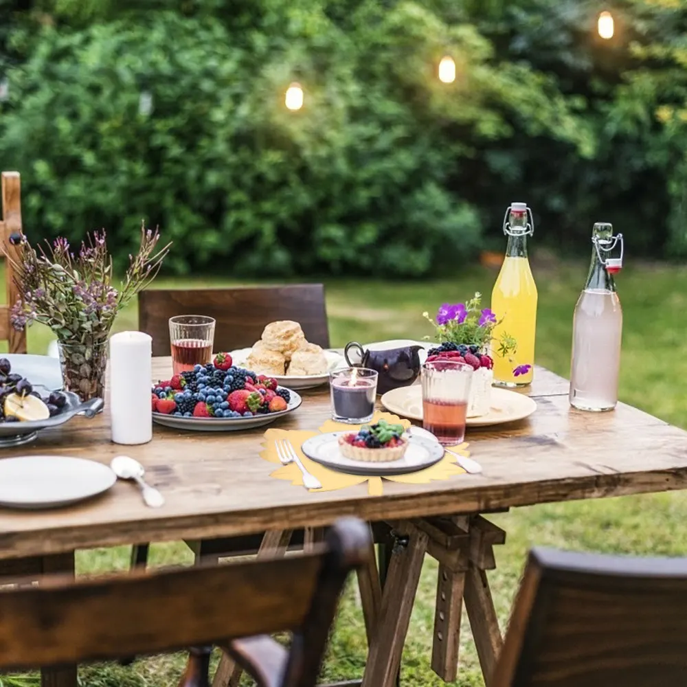 4 шт. маслонепроницаемый клен салфетка под тарелку с лиственным рисунком