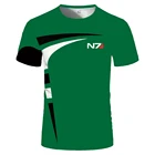 Мужская футболка с коротким рукавом и принтом логотипа N7, повседневная облегающая футболка, 2021