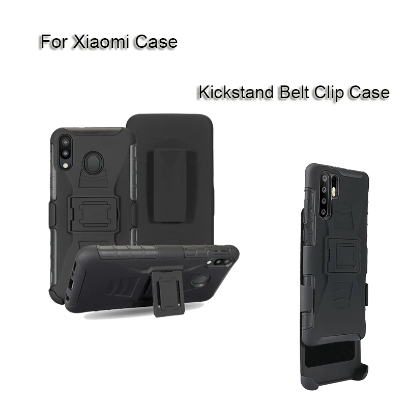 Роскошный чехол для телефона Luxury TPU+PC Heavy Duty Armour Belt Clip Hybrid для Xiaomi Redmi Note10 9 8 PRO 10S 9C 9s 7 с подставкой на стойке.