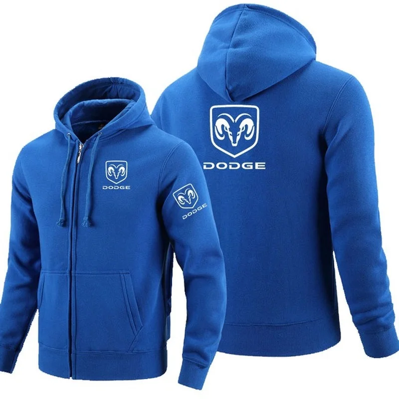 

For Dodge logo zipper Sweatshirt Men Zipper Hoodies Autumn Hoodie Winter Long Fashion Casual Clothes f men jacket