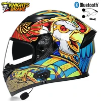 bluetooth motorcycle helmet dot full face casco moto motorbike dual lens helmet with bluetooth headset capacete de moto