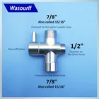 Металлический Т-адаптер WASOURLF с запорным клапаном 3-полосный тройник соединитель латунь хром ручной биде туалет ванная комната Северная Америка