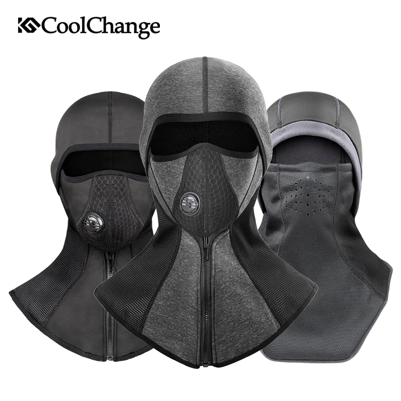 CoolChange велосипедная маска для лица, Зимняя Теплая Флисовая Лыжная маска для велосипеда, маска для лица, щит сноуборд, шапка, холодный головной убор, велосипедная маска, шарф