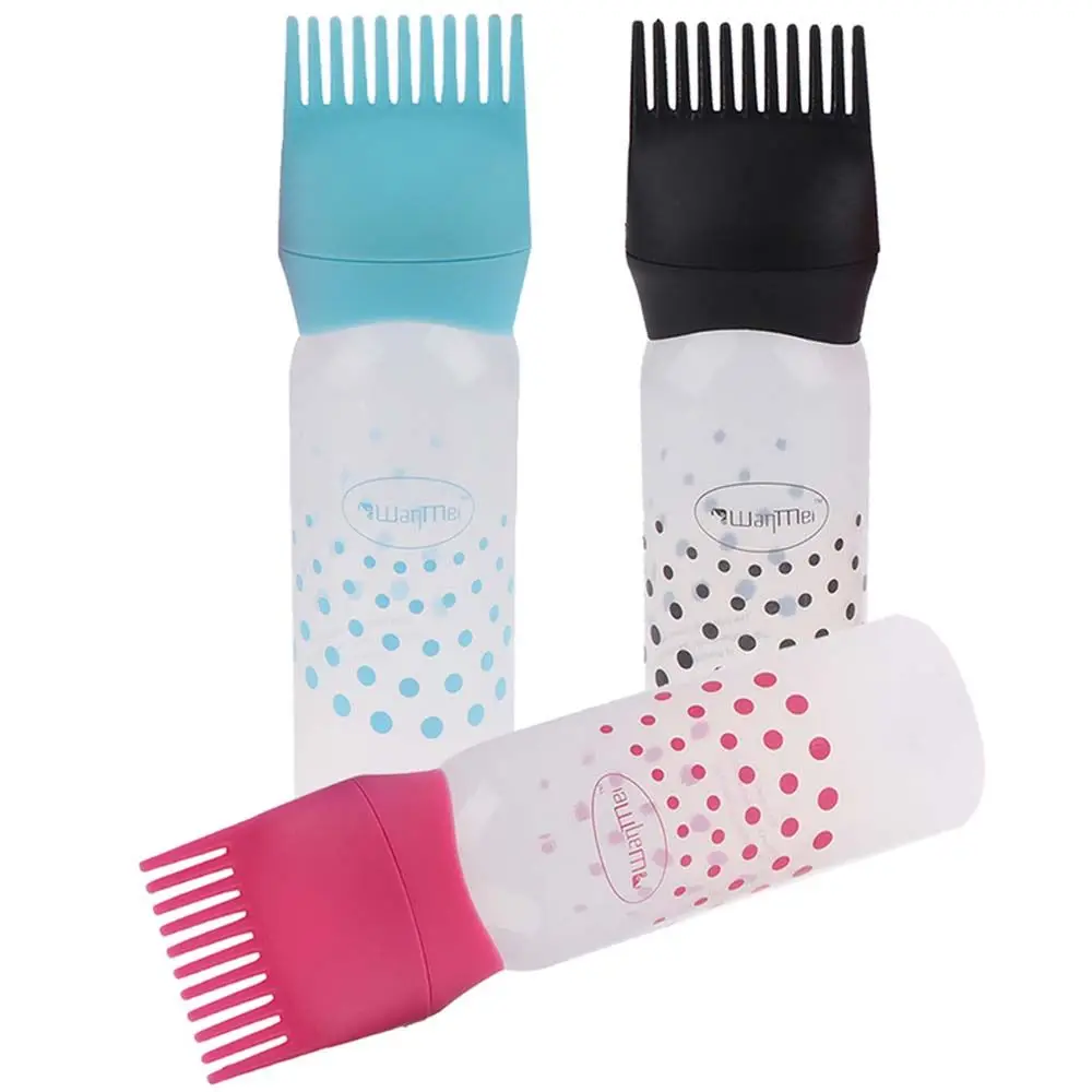 

160ml Hair Dye Applicator Comb Bottle Durable Flexible Plastics Brush for Hairdressing Coloring Dispensing