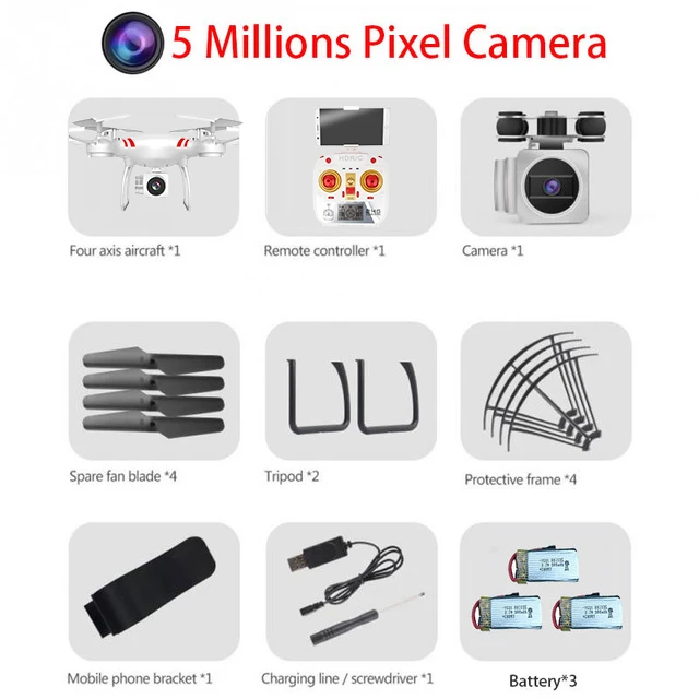 White 500W Camera 3B RC WI-FI с видом от первого лица Квадрокоптер 4K HD Камера Дрон профессиональной воздушной видео 6 Axis Gyro 4 Каналы р/у вертолет Квадрокоптер с высокой фиксацией - Цвет: White 500W Camera 3B