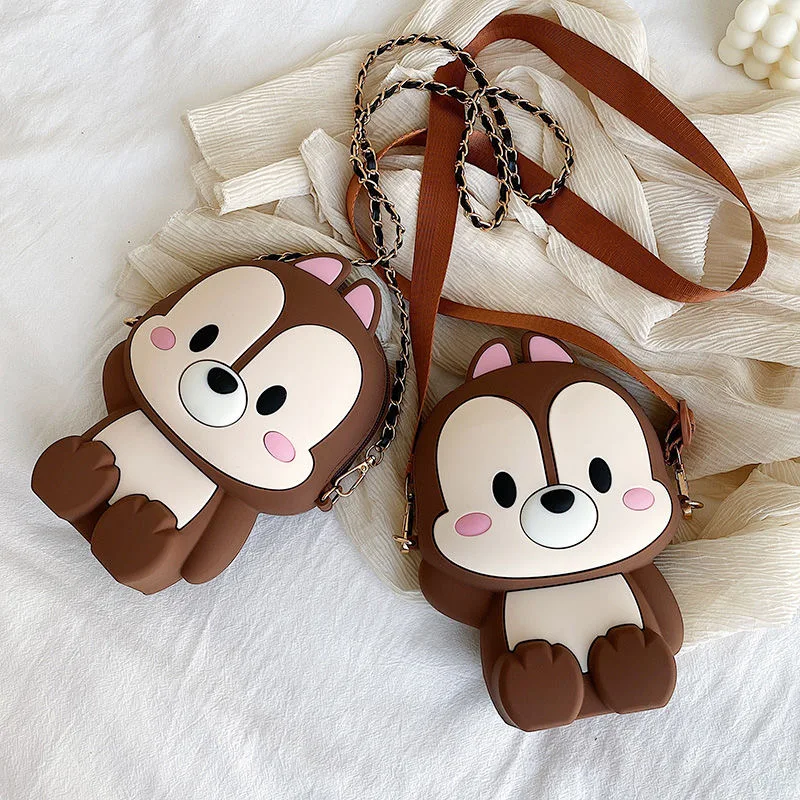 Женская сумка мессенджер из мягкого силикона с мультяшным медведем|Сумки