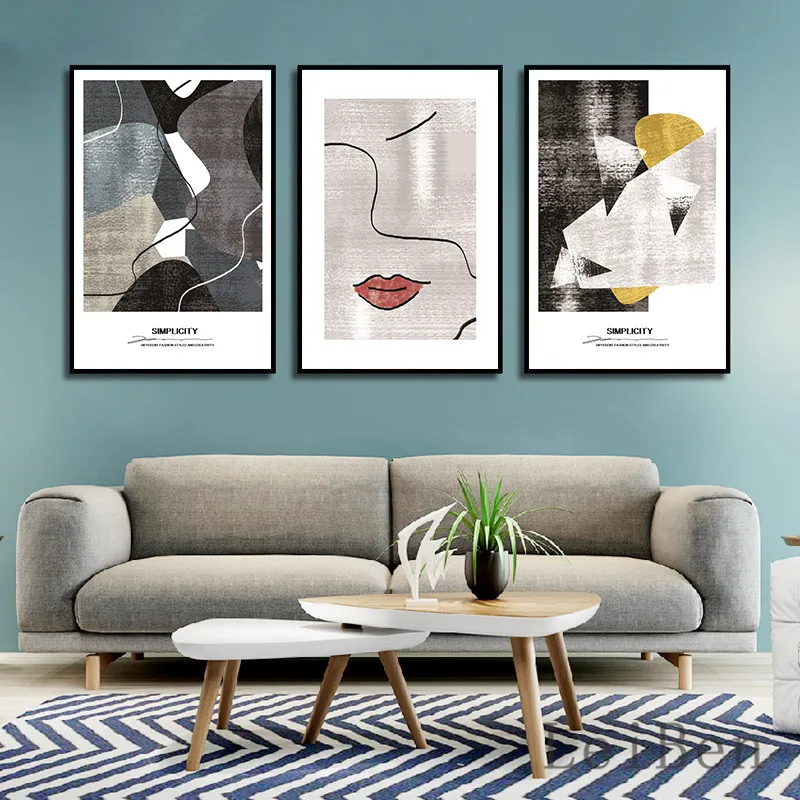 Простая Скандинавская абстрактная картина ручная роспись масляная живопись