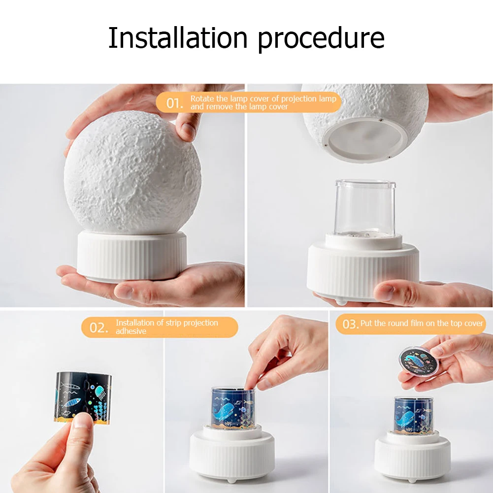 

Moon LED Laser Projector Light Romantic USB Bluetooth Music Player Rotating Lamp for Nightlight for Children Kids Gifts