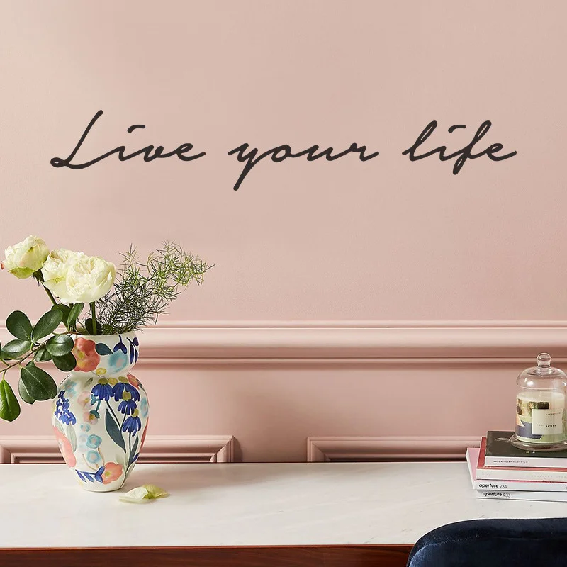 

Love Your Life Wall Sticker European Style Bedroom Living Room Decoration English Proverbs Stickers Wallpaper Removable Mural