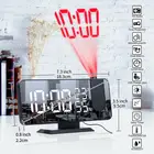 Цифровой Будильник-проектор с ЖК-дисплеем 7,5 дюйма, электронные часы с проекцией, FM-радио, будильником с функцией повтора и двойным настольным будильником