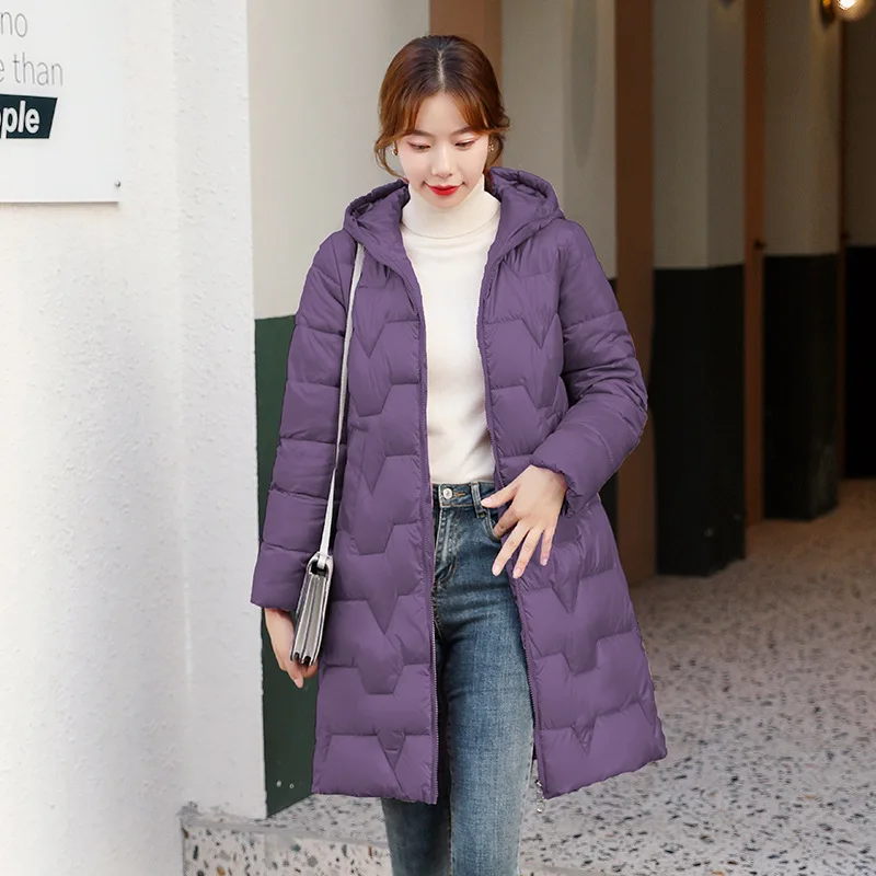 

2020 winter new Korean style slim slimming fashion lace-up hooded cotton-padded jacket in trendy long cotton jacket women