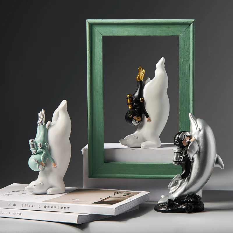 Статуэтки из смолы для ныряльщиков аксессуары украшения дома изящная статуя