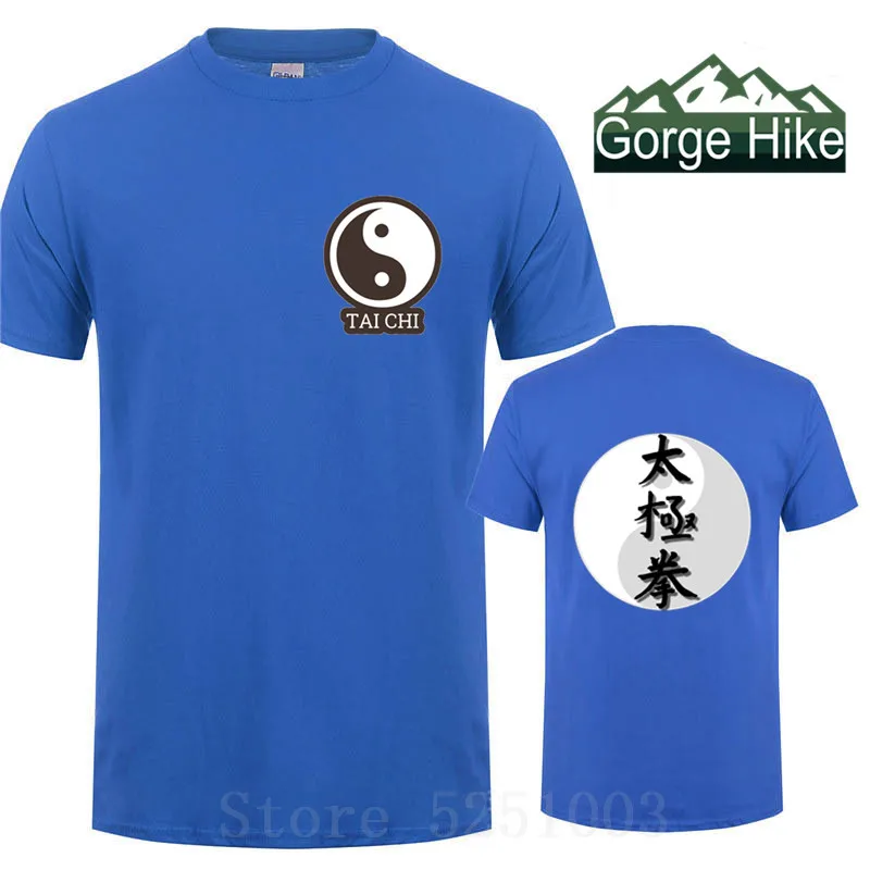 Кунг фу Мастер футболка для карате Китайский Персонаж Тай Чи печать Инь и Ян