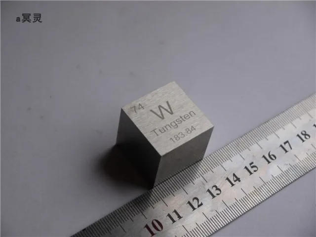 

1 pcs Tungsten metal periodic table cube 1 inch weight about 315.28g W greater than or equal to 99.95%