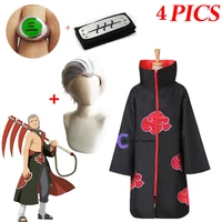 2021 new fashion anime hidan cosplay black cloak costumes for adult comic clothes headband kids robe halloween costume