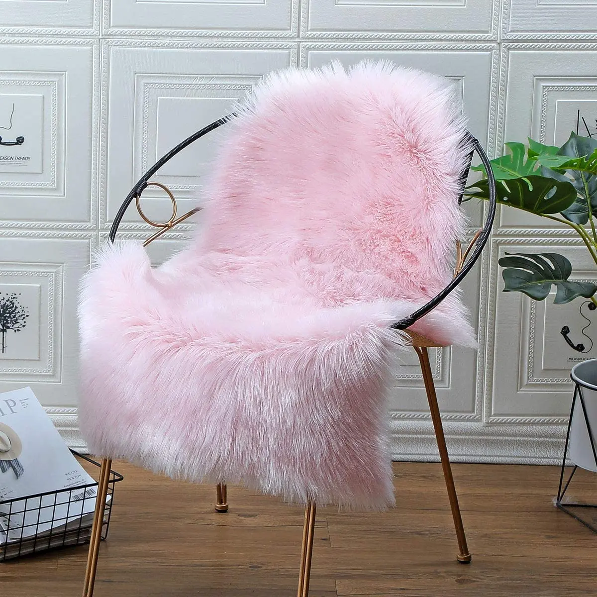 

Faux Sheepskin Faux Fur Rug Fluffy Rug for the Bedroom Living Room or Nursery Furry Carpet or Throw for Chairs Stools and Sofa