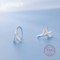 yanney silver color leaf stud earrings fashion women girls simple leaf earrings jewelry birthday christmas gift