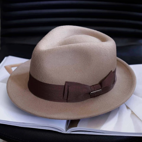 Шляпа в винтажном стиле для мужчин и женщин, фетровая Федора с широкими полями, зимняя, NZ225