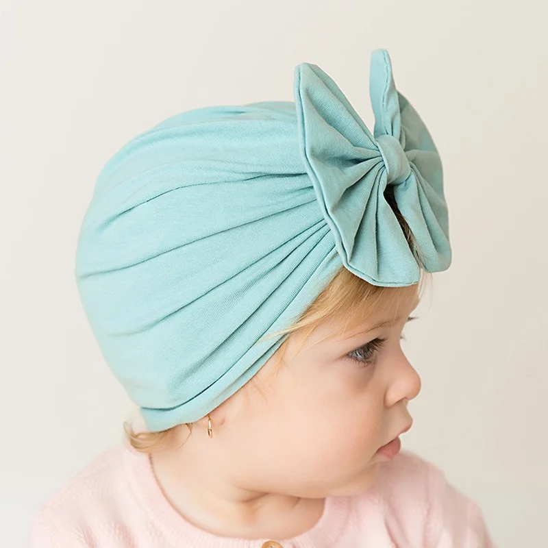 

Cotton Blend Hair Bowknot Kids Newborn Baby Infant Turban Hat Cap Big Ear Knot Toddler Beanie Caps Headwraps Birthday Gift Photo