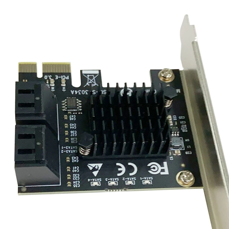 

SATA3.0 Expansion Card PCI-E to SATA3.0 4-Port SATA 6Gbps Riser Card IPFS Hard Disk Adapter Card