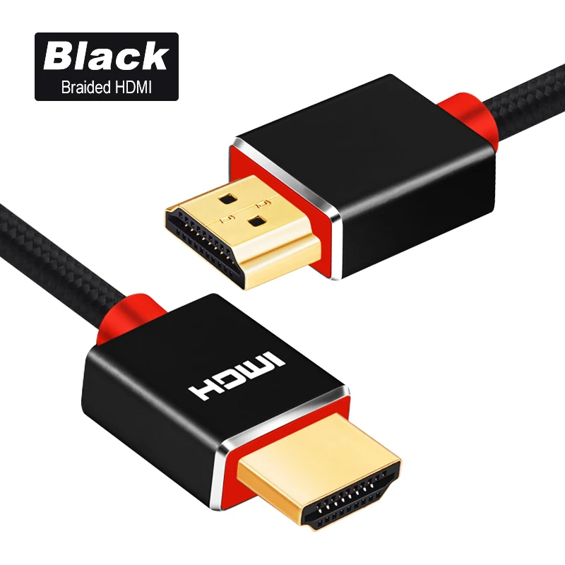 Braid HDMI black Shuliancable длинный HDMI кабель 20 м 15 м 10 м 7,5 м 5 м нейлоновая оплетка HDMI кабель 1080P 3D позолоченный кабель высокоскоростной для HD tv xbox PS3 - Цвет: Braid HDMI black