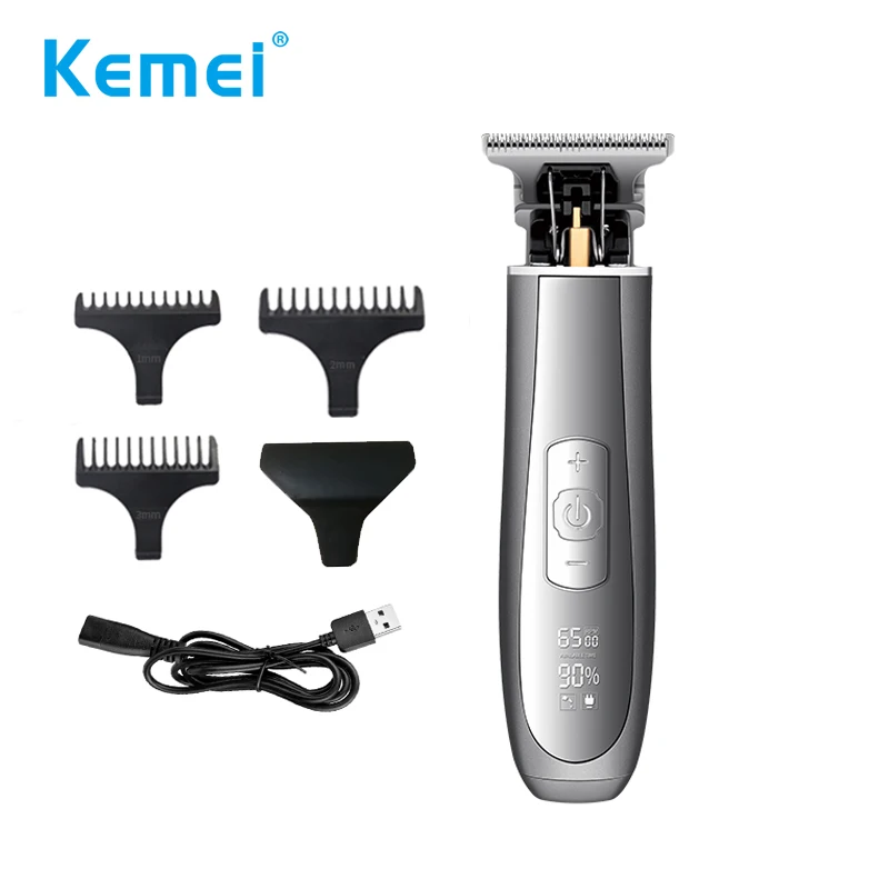 

Kemei Electric Hair Trimmer 10w Powerful LCD Clipper 0mm Baldheaded Hair Clippers Barbershop Rechargable Adjustable Speed
