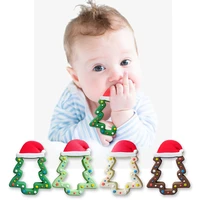 new infant silicone christmas tree molars teether molar soothing teeth soother chewing toy shower gifts for baby