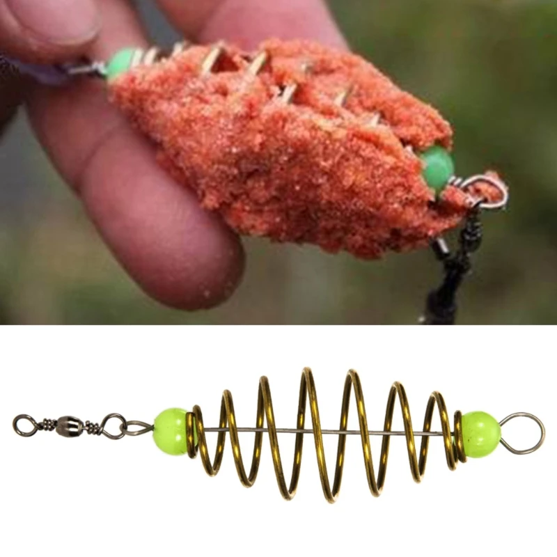 

10PCS Luminous Carp Fishing Feeder Coil Inline Method Fishing Tackle Bait Thrower in-line Method Lures Cage Basket Baits