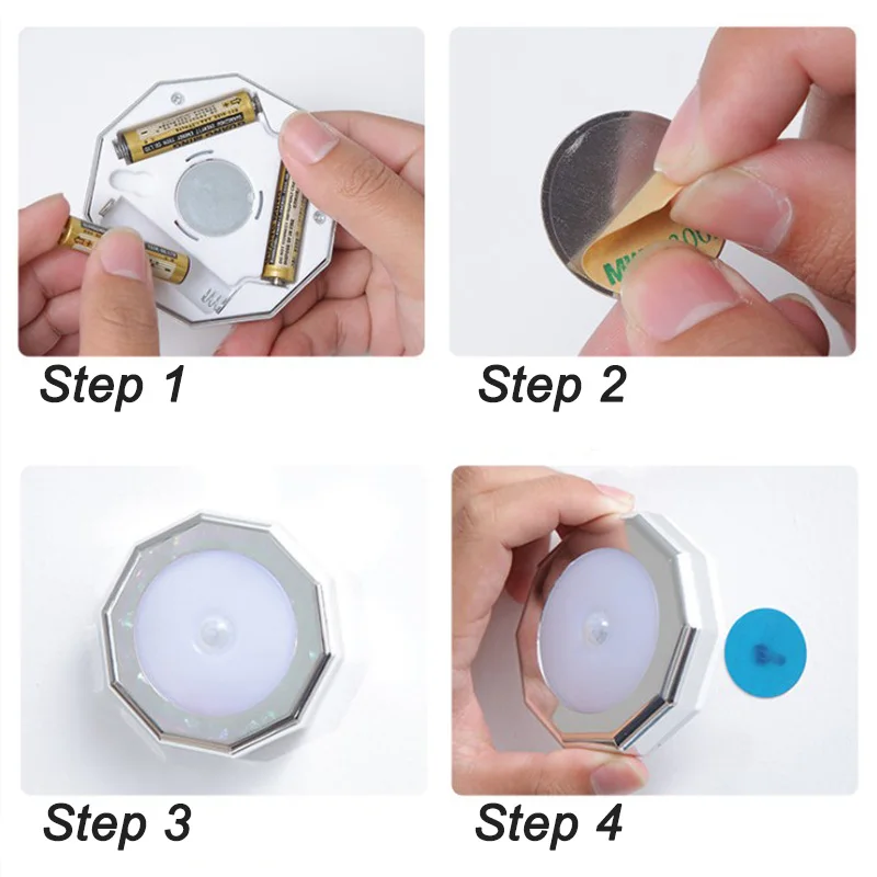 

Motion Sensor Wireless LED Night Lights Staircase Closet Room Aisle Lighting Bedroom Decor Light Detector Wall Decorative Lamp