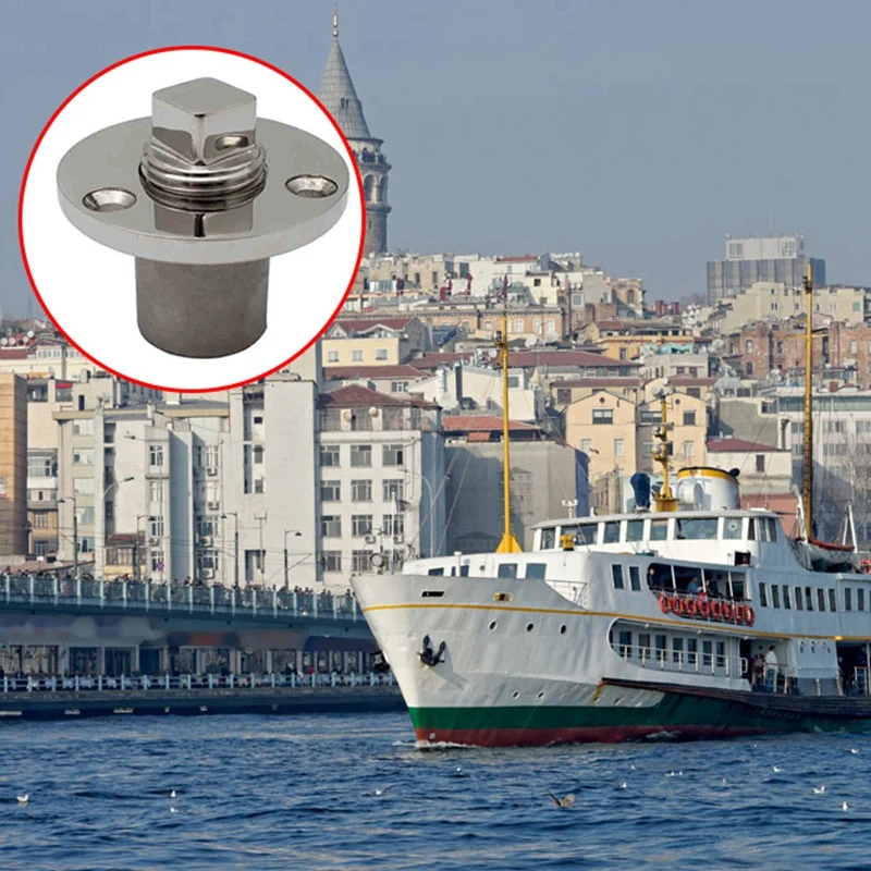 

1PCS 1/2inch Polished Marine Boat Dinghy Garboard Drain Plug Bung Threaded Hardware