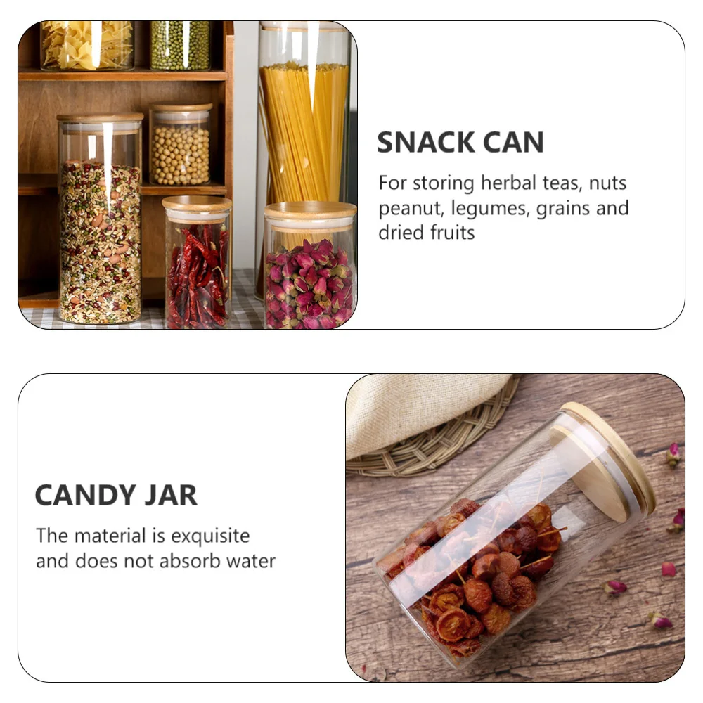 

1 Set 4Pcs High Borosilicate Glass Storage Jars Practical Tea Cans Caddy (Khaki)