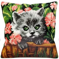 latch hook kit embroidery pillowcase animal cat pattern pillowcase