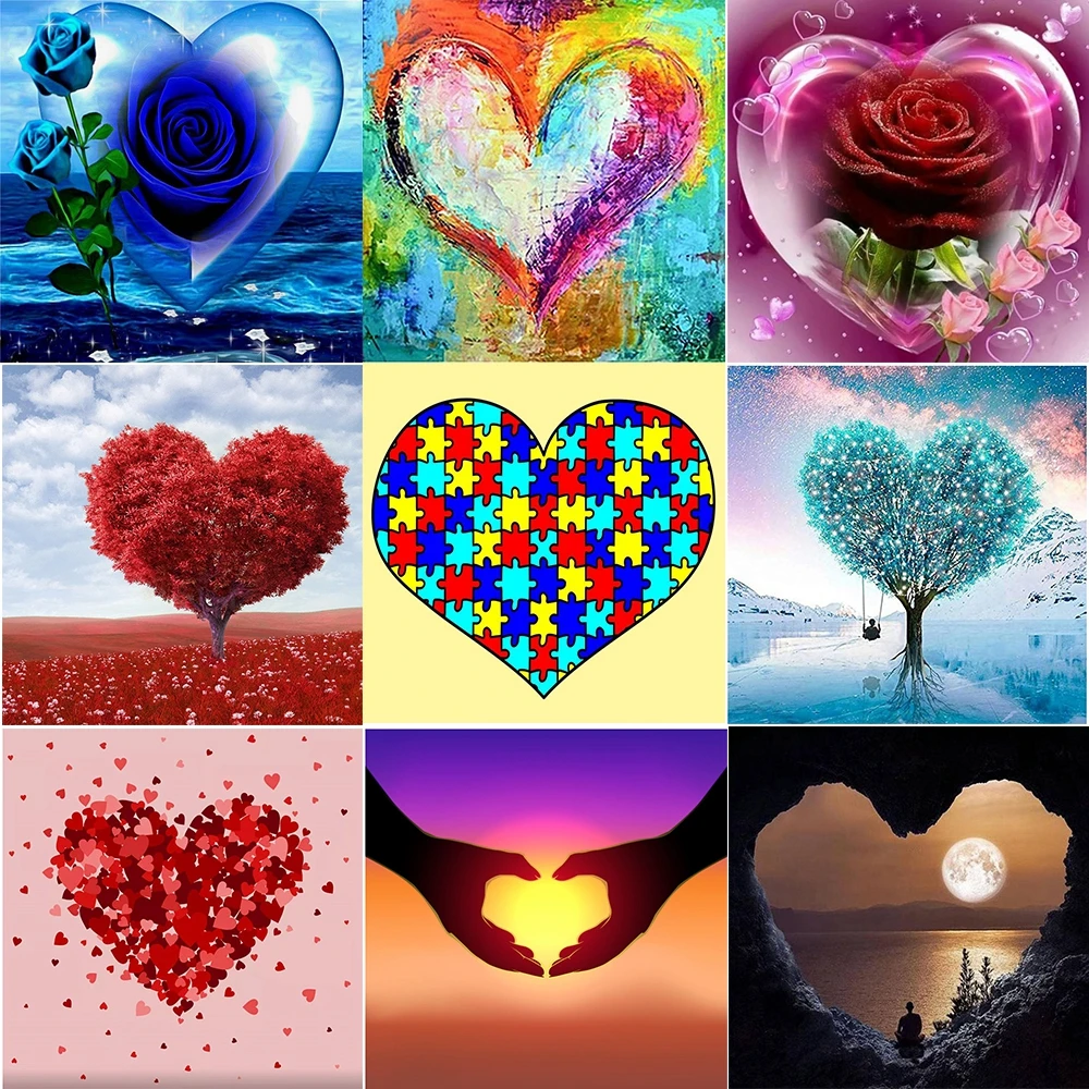5D алмазная живопись любовь сердце вышивка Алмазная мозаика узор украшение для