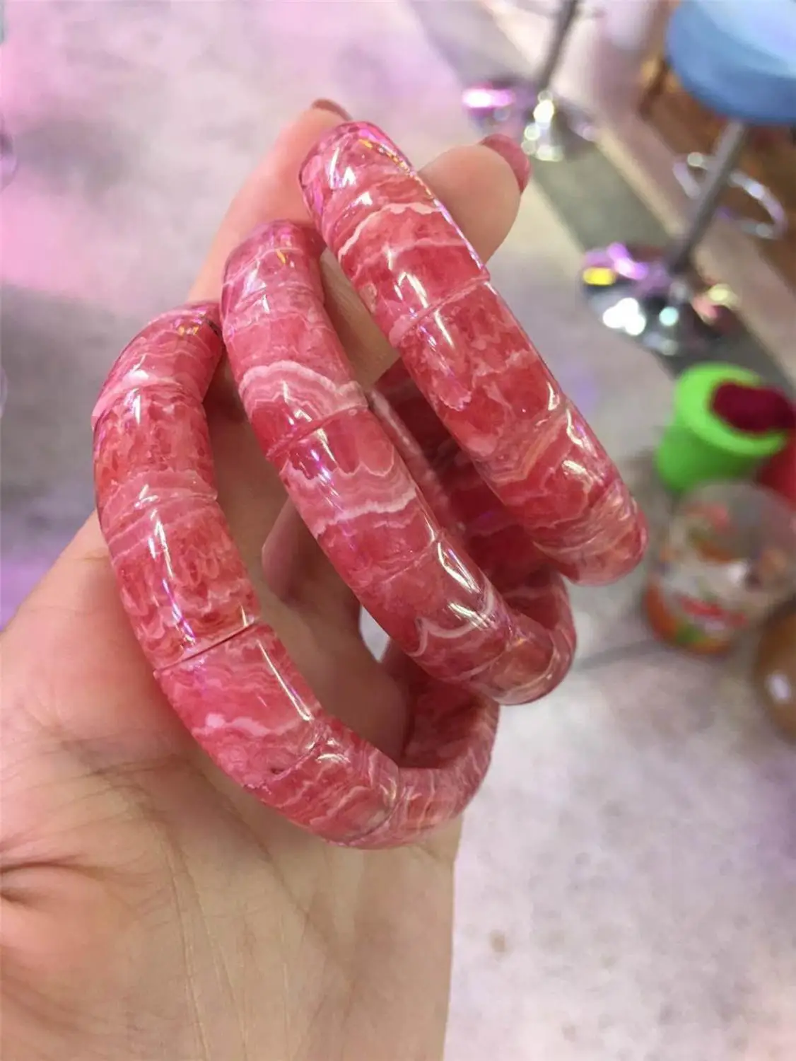 

Genuine Natural Red Rhodochrosite Bracelet For Women Lady Man Healing Crystal 12x8mm Beads Gemstone Stretch Bangle Jewelry AAAAA